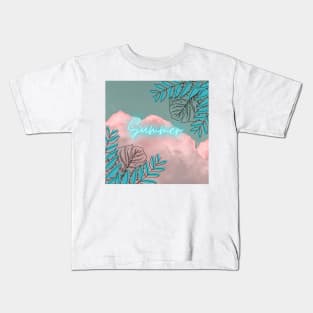 Summer Clouds Neon Design Kids T-Shirt